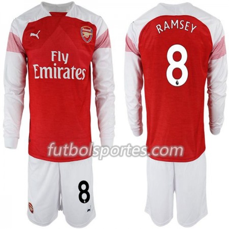 Camisetas Arsenal Aaron Ramsey 8 Niño Primera Equipacion 2018/2019 Manga Larga